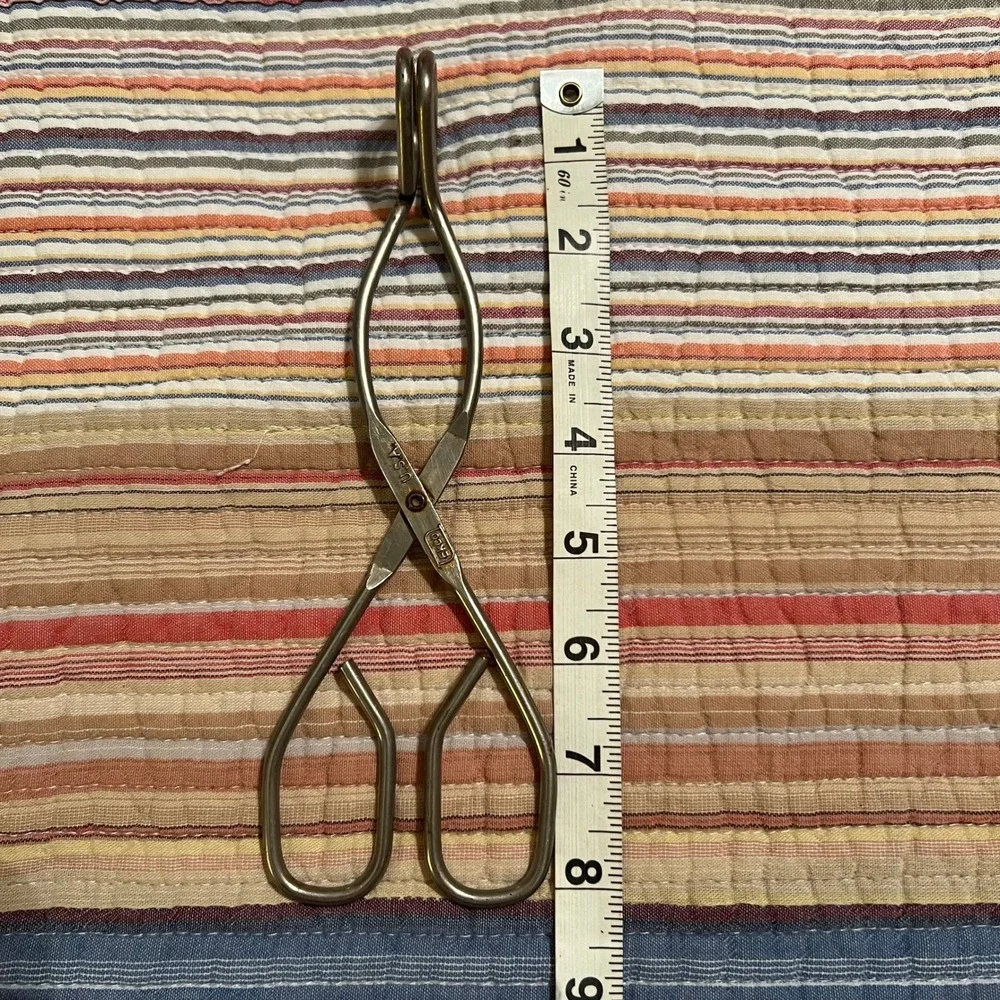 Vintage EKCO USA Metal Tongs Kitchen Utensil Serving Food Cooking